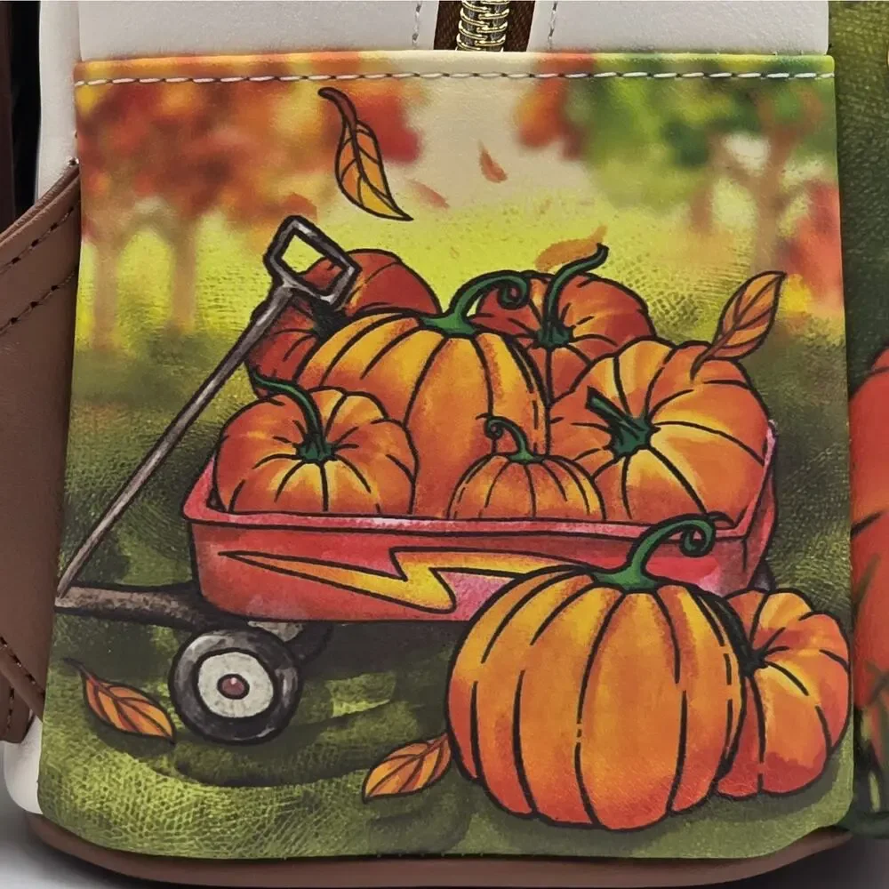 Loungefly Disney Stitch & Angel Pumpkin Patch Halloween Mini Backpack New
